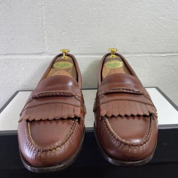 G H Bass & Co Weejuns Kiltie Loafer Brown Leather Slip On Dress Shoes Men's 12 D